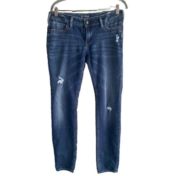 Silver Jeans‎ Women Suki Mid Super Skinny Stretch Distressed Sz W30/L31 - Picture 1 of 13